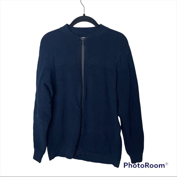 ZARA MAN Navy Blue Full Zip Jacket Size Medium - Picture 1 of 3